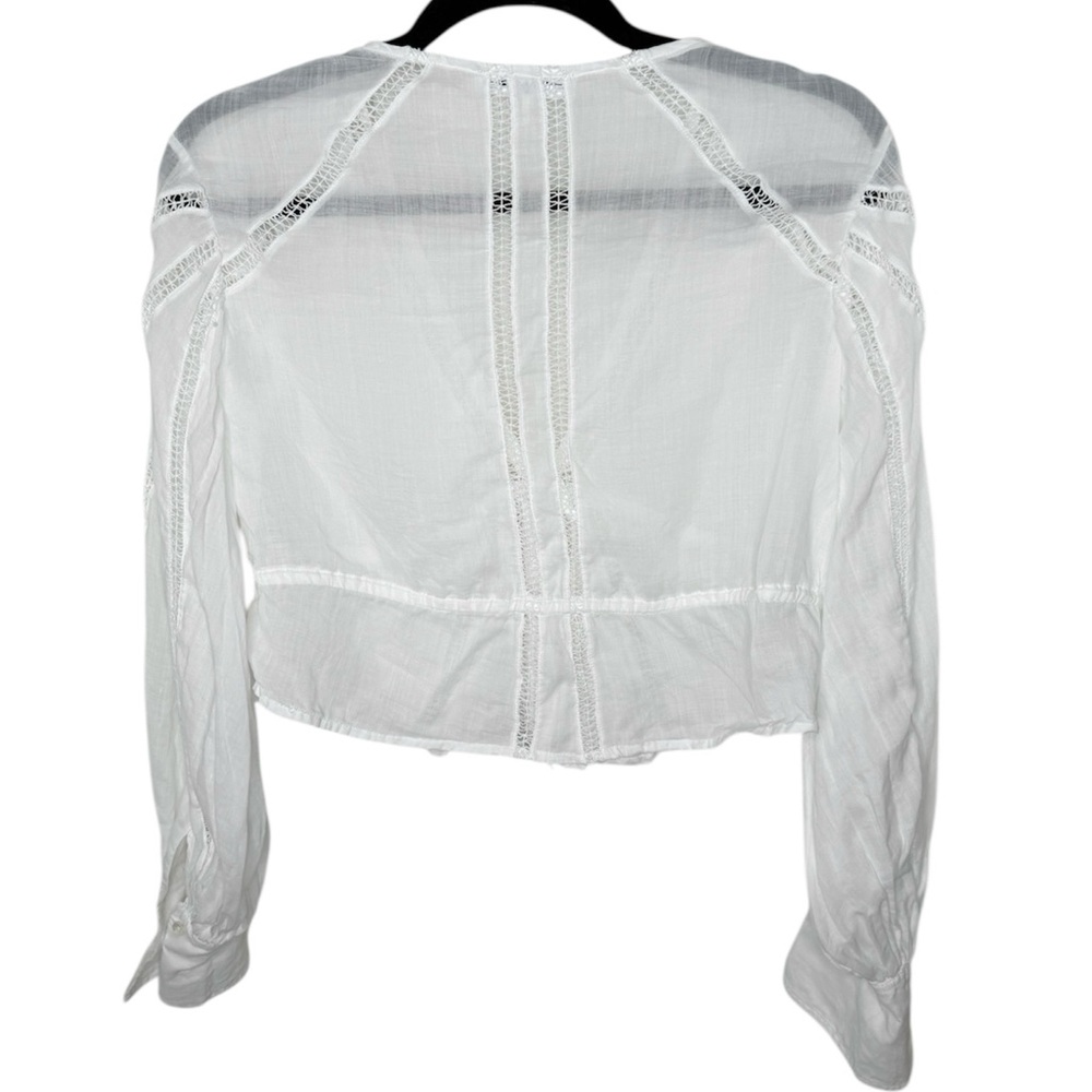 FRAME Lace Inset Empire Waist Blouse Top - Picture 5 of 9